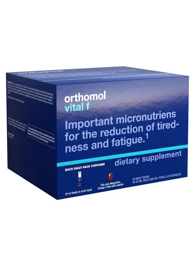Orthomol أورثومول فيتال F زجاجة للنساء، مكمل فيتامين لمدة 30 يومًا - طاقة يومية، تقليل التعب ودعم الحيوية مع فيتامينات A و B و C و D و E و K وأوميغا-3 واليود - Image 5