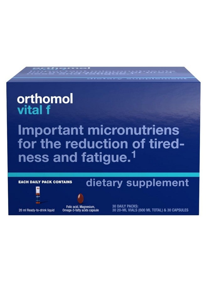 Orthomol أورثومول فيتال F زجاجة للنساء، مكمل فيتامين لمدة 30 يومًا - طاقة يومية، تقليل التعب ودعم الحيوية مع فيتامينات A و B و C و D و E و K وأوميغا-3 واليود - Image 4