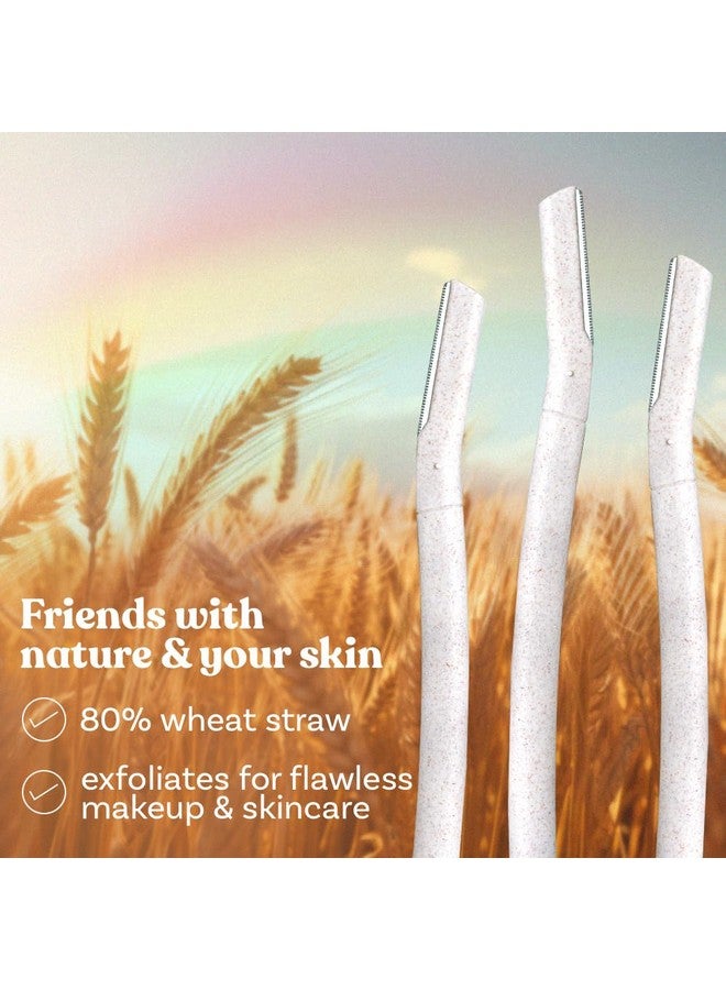 Reusable & Biodegradable Face & Eyebrow Razors For Women - 3 | Instant Glow & Painless Hair Removal | For Eyebrows, Upper Lip, Chin, Peach Fuzz, Forehead, Unibrow, Sideburns | Dermaplaning Tool | Korean Skincare| Safe For All Skin Types