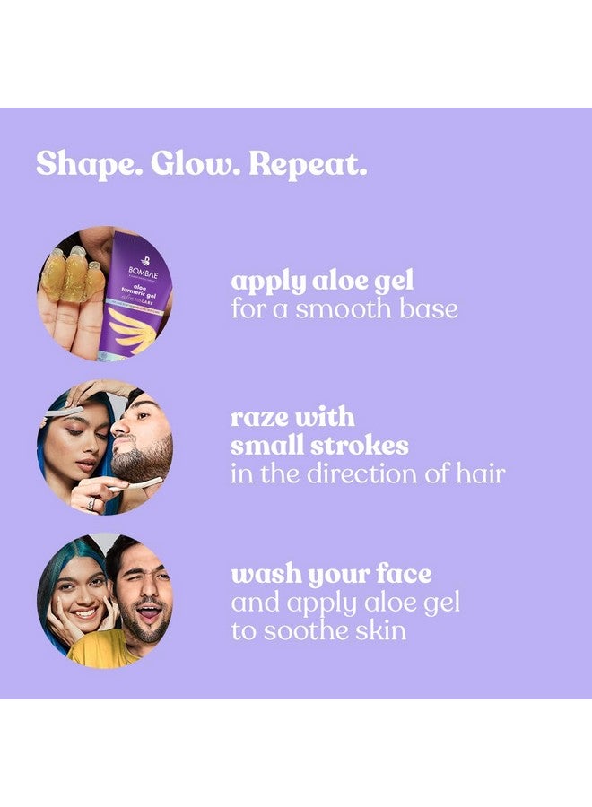 Reusable & Biodegradable Face & Eyebrow Razors For Women - 3 | Instant Glow & Painless Hair Removal | For Eyebrows, Upper Lip, Chin, Peach Fuzz, Forehead, Unibrow, Sideburns | Dermaplaning Tool | Korean Skincare| Safe For All Skin Types