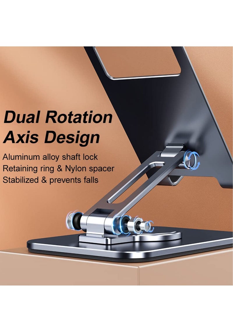 Captaintech Tablet Stand, Rotatable and Foldable ipad Stand, Update Tablet Stand Portable iPad Holder for Desk, Compatible with 4.7-12 Inch Tablets and Smartphones, Grey - Image 2