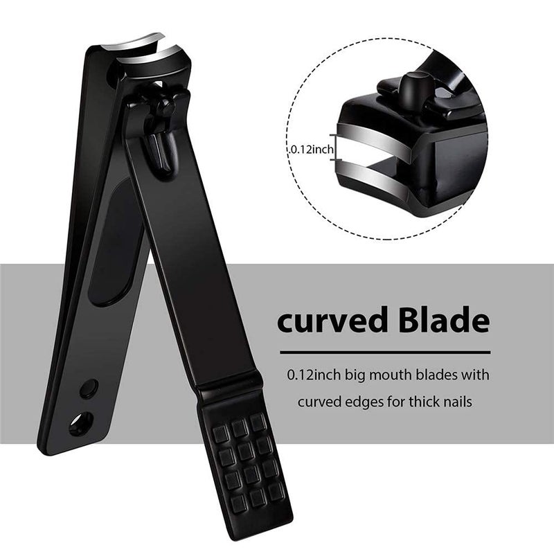 Aogeili Nail Clippers Set, Sharp Stainless Steel Fingernail Clipper & Toenail Clippers, Black Nail Cutter, Large and Small 2 Piece Set. - Image 3