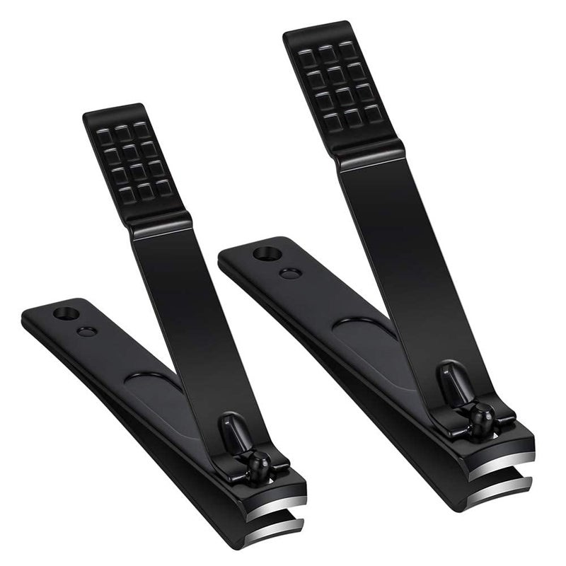 Aogeili Nail Clippers Set, Sharp Stainless Steel Fingernail Clipper & Toenail Clippers, Black Nail Cutter, Large and Small 2 Piece Set. - Image 5
