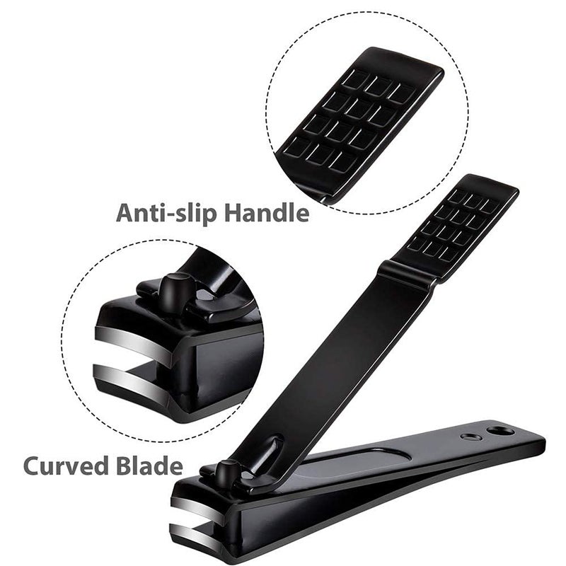 Aogeili Nail Clippers Set, Sharp Stainless Steel Fingernail Clipper & Toenail Clippers, Black Nail Cutter, Large and Small 2 Piece Set. - Image 4
