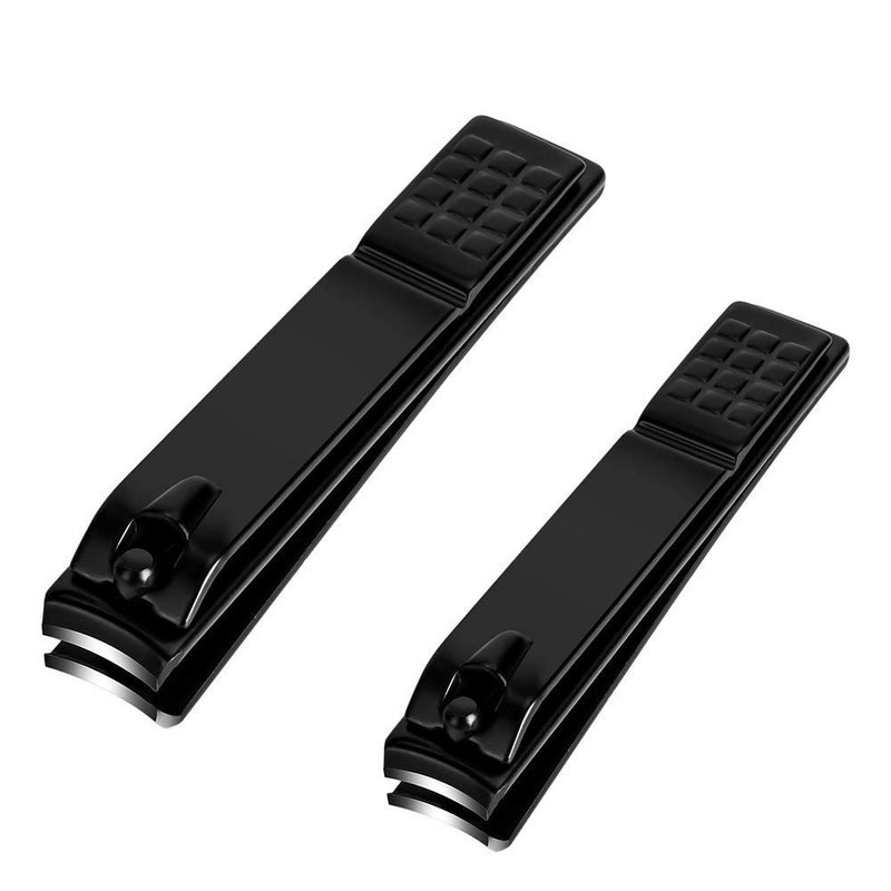 Aogeili Nail Clippers Set, Sharp Stainless Steel Fingernail Clipper & Toenail Clippers, Black Nail Cutter, Large and Small 2 Piece Set. - Image 1