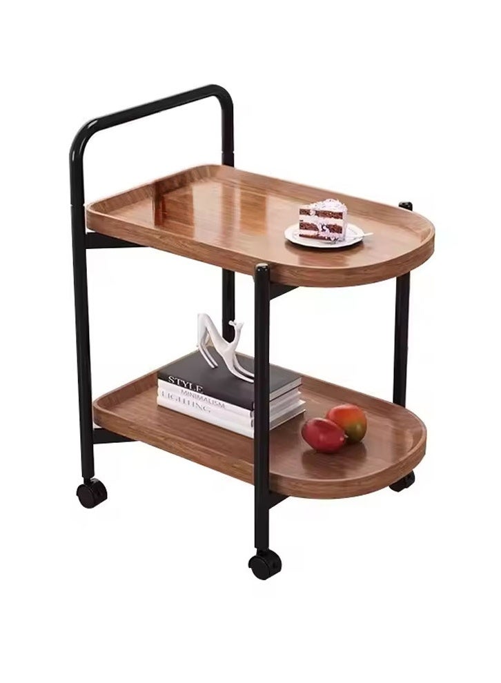 keke Side Table with Rolling Wheels, Hand Cart Bedside Table,Small Coffee Table for Living - Image 1