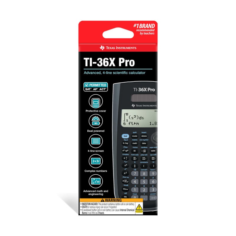 تاكساس إنسترومنتس آلة حاسبة هندسية/علمية من تكساس إنسترومنتس TI-36X برو | 9.7 بوصة | أسود. - Image 3