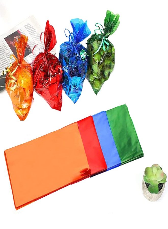 GAKA Blue Clear Treat Bags,Candy Plastic Cellophane Bags with Ties,Pack of 50(6 x 9 inches - Image 3