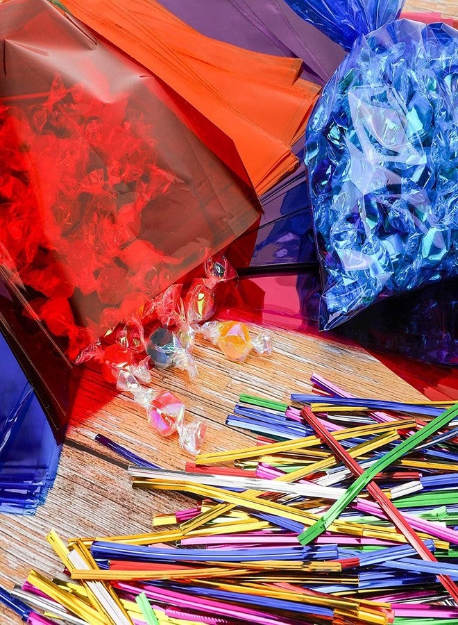 GAKA Blue Clear Treat Bags,Candy Plastic Cellophane Bags with Ties,Pack of 50(6 x 9 inches - Image 2