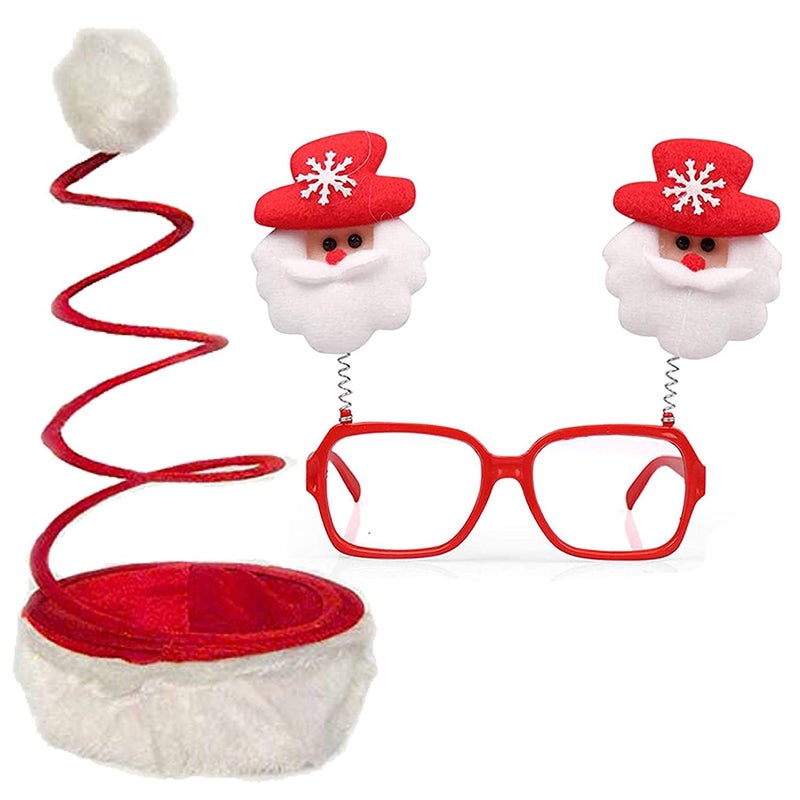 Partunay 1 Pcs Christmas Party Funny Spring Tree Cap And Santa Goggles Christmas Costume for Kids Adults Christmas Xmas Party Props Favor Christmas Gift For Kids
