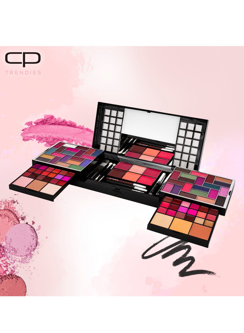 سي بي ترينديز طقم مكياج 76 - كولور بار - التيميت كولور - مجموعة هدايا للنساء/الفتيات | طقم مكياج الكل في واحد - Image 5