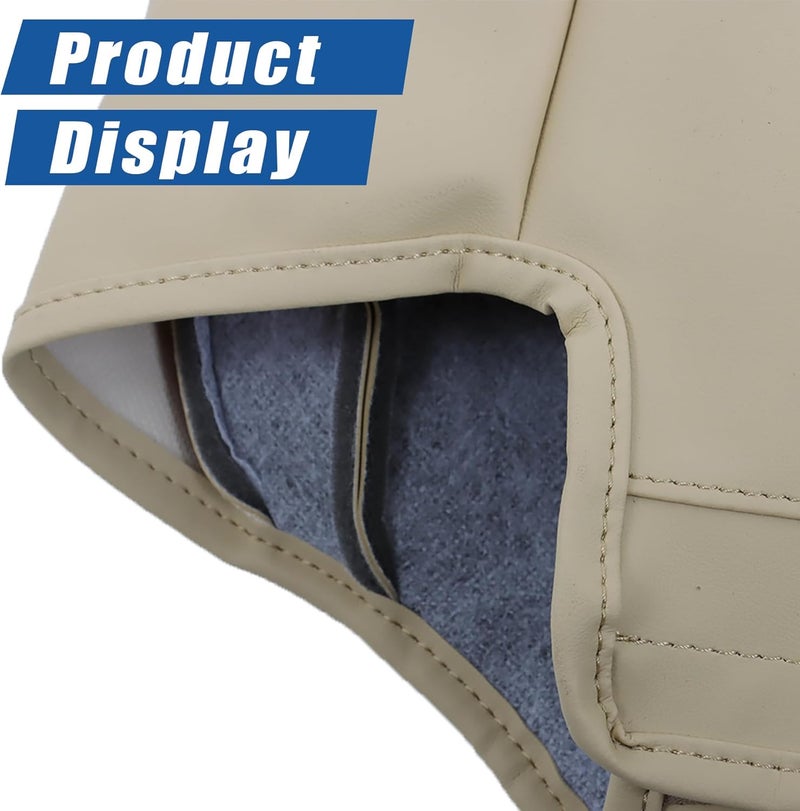 Sand resistant Silscvtt 6 PCS Beige Artificial Leather Seat Cover Front Driver and Passenger Side Bottom and Top Lean Back with Headrest Cover Replacement for 4Runner 1996-2002 Global easy assemble picks - Image 4