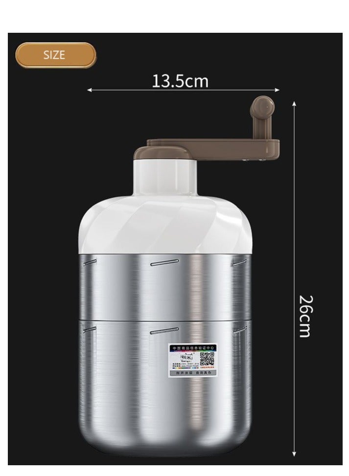 Stainless steel shaved ice machine small household manual ice crusher hand crank smoothie machine  - Image 2