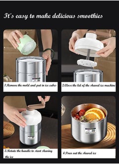 Generic Stainless steel shaved ice machine small household manual ice crusher hand crank smoothie machine  - Image 4