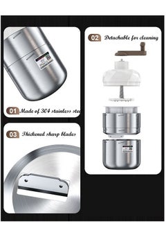 Generic Stainless steel shaved ice machine small household manual ice crusher hand crank smoothie machine  - Image 5
