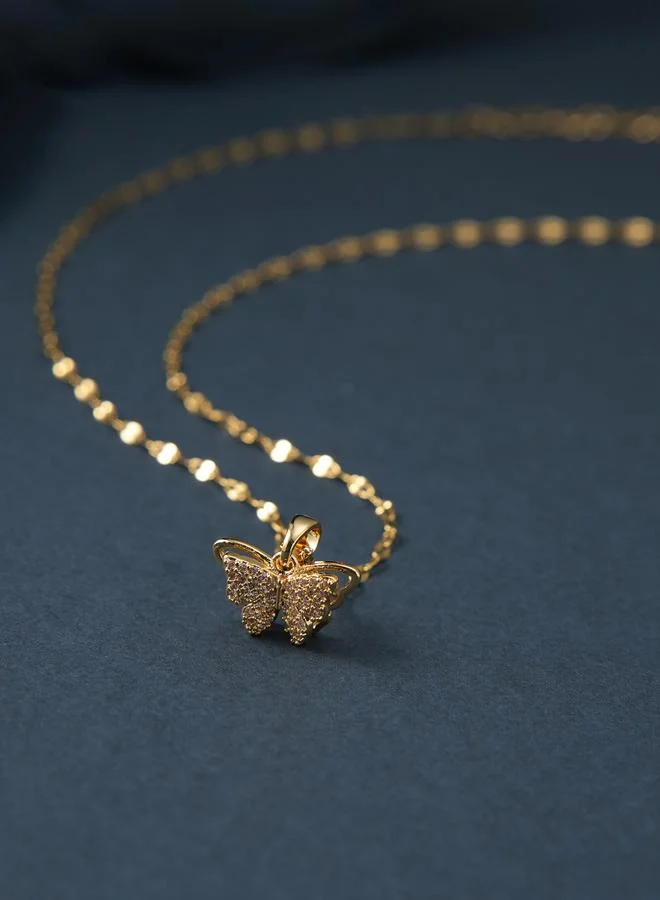Take Two Embellished Butterfly Pendant Necklace