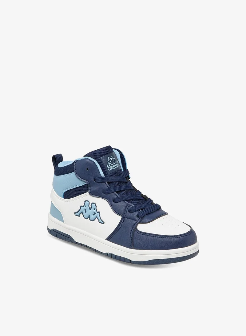 Kappa Boys' Panelled High Top Lace-Up Sneakers with Pull Tabs