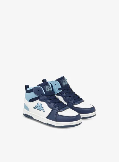 Kappa Boys' Panelled High Top Lace-Up Sneakers with Pull Tabs