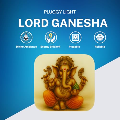 HOARD Polycarbonate Devine Series Night Lamp | Lord Ganesha Blessings 0.5W LED Plug-in Night Lamp for Pooja Room, White - Image 2