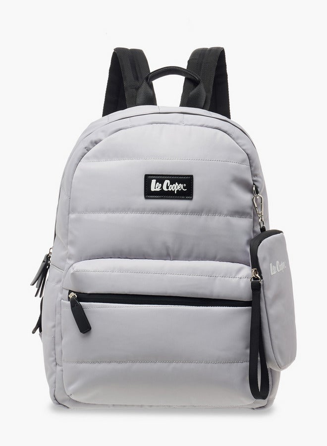 Lee Cooper Solid School Backpack with Zip Closure and Pouch - 31x14x42 cm  - Image 1