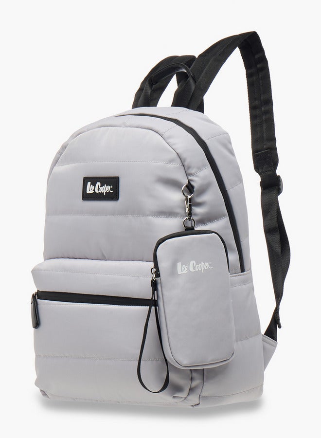 Lee Cooper Solid School Backpack with Zip Closure and Pouch - 31x14x42 cm  - Image 2
