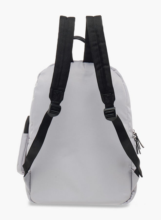 Lee Cooper Solid School Backpack with Zip Closure and Pouch - 31x14x42 cm  - Image 4