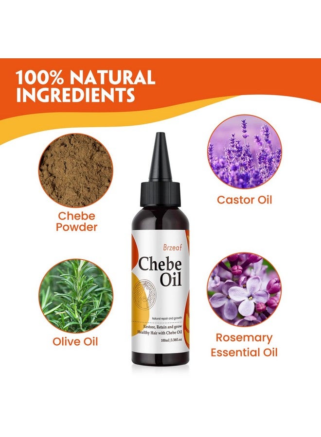 Brzeaf Natural Chebe Oil from Chad - 3.38OZ, Moisturizing African Scalp and Hair Oil for Promoting Growth, Deterring Breakage & Deep Conditioning - Image 2