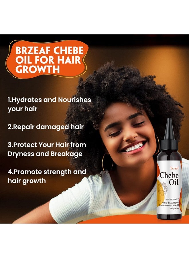 Brzeaf Natural Chebe Oil from Chad - 3.38OZ, Moisturizing African Scalp and Hair Oil for Promoting Growth, Deterring Breakage & Deep Conditioning - Image 3