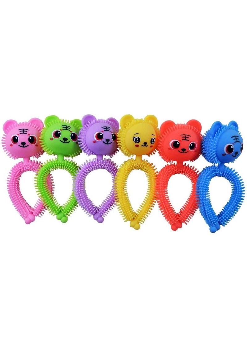3 Pcs Spiky Animal Head Sensory Fidget Stretchy Toy Assorted Colors - Image 1