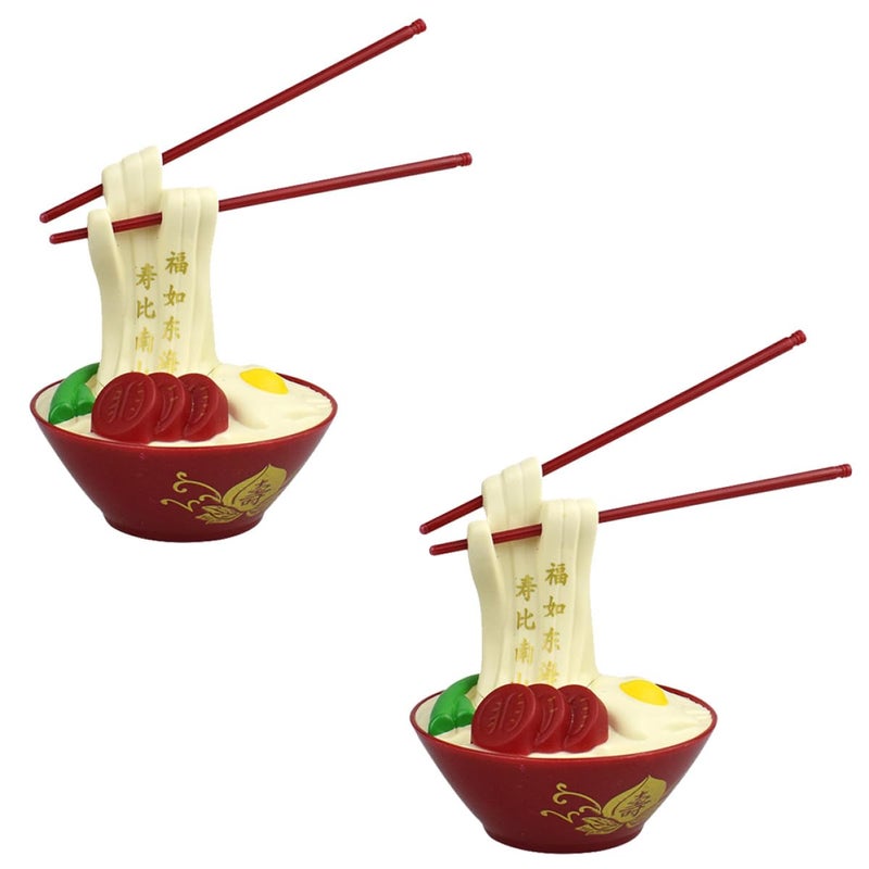 2Pcs Plastic Longevity Noodle Cake Toppers For Grandparents Birthday Party Decorations Random Color - Image 2