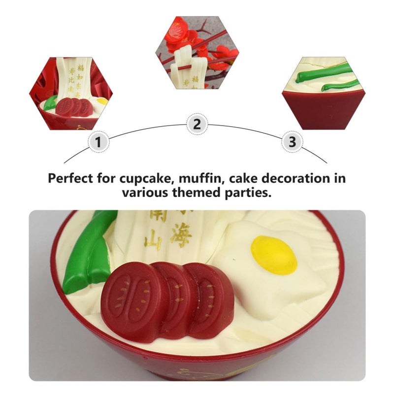 2Pcs Plastic Longevity Noodle Cake Toppers For Grandparents Birthday Party Decorations Random Color - Image 4