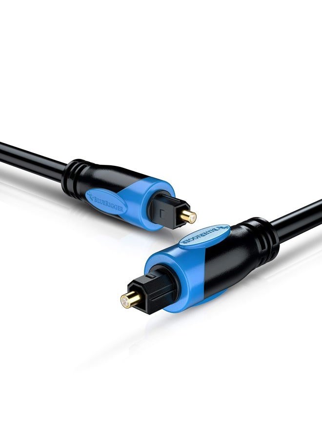 BlueRigger Digital Optical Audio Toslink Cable (10M, Fiber Optic Cord, in-Wall CL3 Rated, 24K Gold-Plated) - Compatible with Home Theatre, Sound Bar, TV, Xbox, Playstation PS5/PS4 - Image 1
