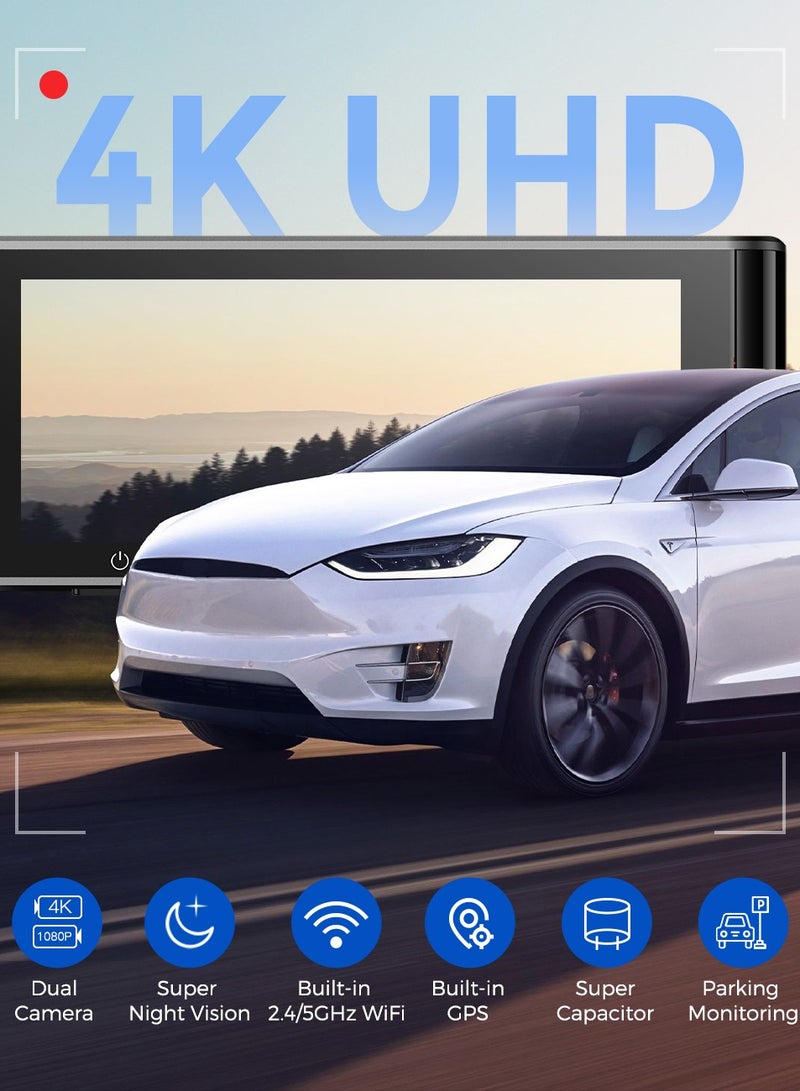 أزدوم داش كام ازدوم M550  برو 3 قنوات داش كام أمامية وخلفية وداخلية داش كام كاميرا للسياره كاميرا داش كام للرؤية الليلية للسيارات - Image 2