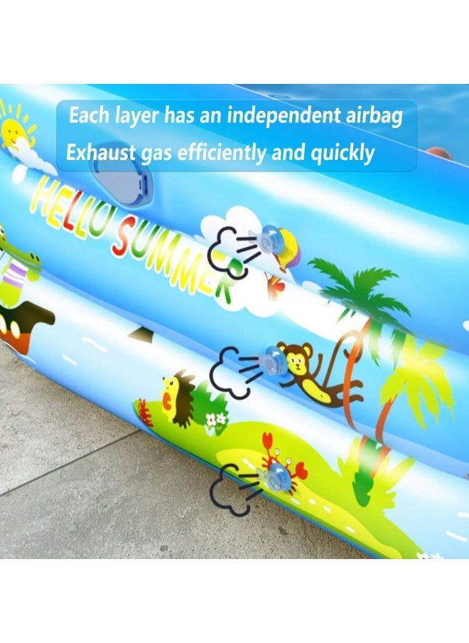 GGEROU Inflatable Swimming Pools,Adult Thickened Family Swimming Pool,Toddler Swimming Pool,Swimming Pool with Built-in Removable Air Pump, 150x100x56cm  - Image 5