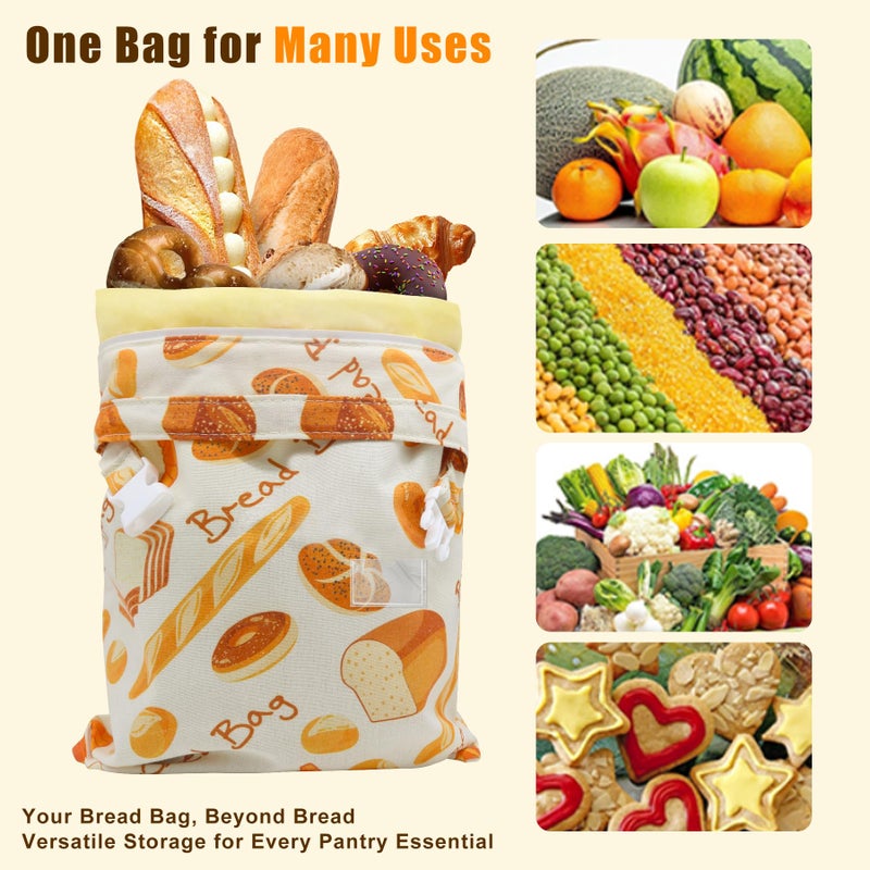 kanuoc Reusable Beeswax Bread Bags for Homemade Bread Sourdough, XL Eco-Friendly Fresh Food Storage with Buckle & Zipper, Moisture Lock, Keeps Bakes Fresh Longer (2 Pack) - Image 5