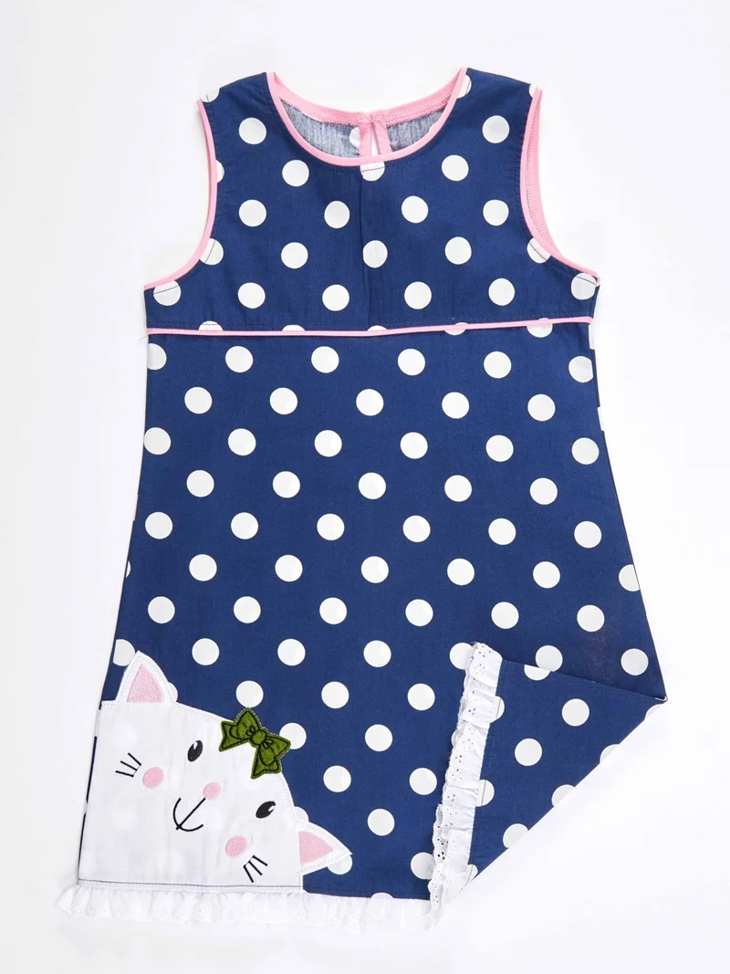 Denokids Polka Dot Kitten Dress