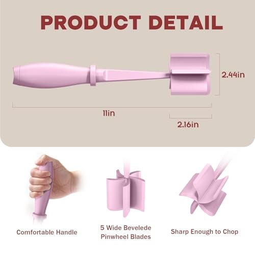 PGYARD 2 Pcs Meat Chopper, Hamburger Grinder, Premium Heat Resistant Smasher for Ground Beef, Burger Grinder Nylon Potato Mix Tool-Pink - Image 2