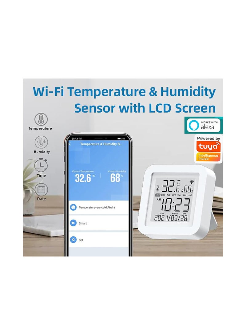 SOLARAE WiFi Temperature Humidity Monitor, Wireless Temperature Humidity Sensor with APP Alert, Digital Thermometer Hygrometer for Home Pet Garage Wine Cellar Greenhouse - Image 5