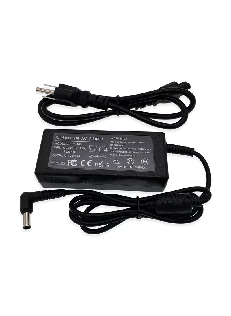 Adapter 14 Volt Power Supply for Samsung- 3 Amp Standard (14V 3A DC) Monitor AC Adapter