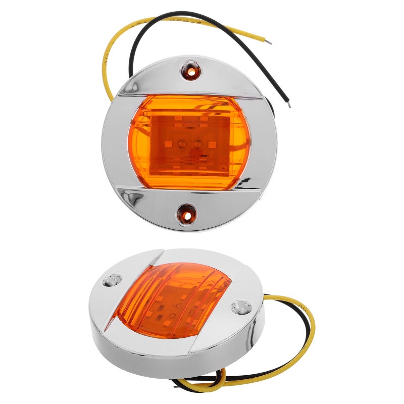 2pcs Truck Side Lights Round Trailer Signal Lights Driving Lights Truck Warning Lights Suitable For Semi Truck Boat Camper - Image 5