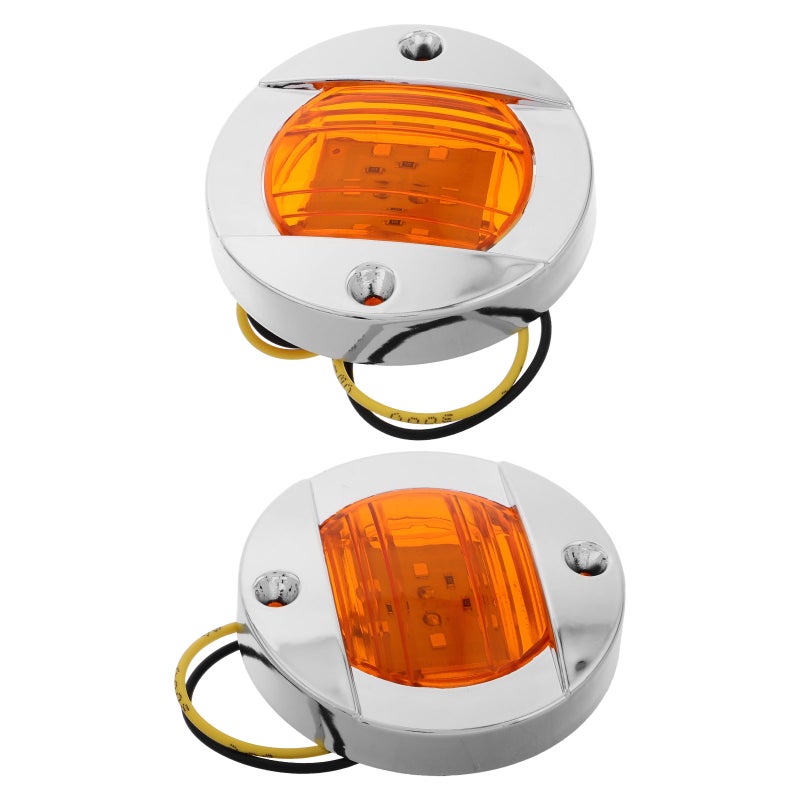 2pcs Truck Side Lights Round Trailer Signal Lights Driving Lights Truck Warning Lights Suitable For Semi Truck Boat Camper - Image 3