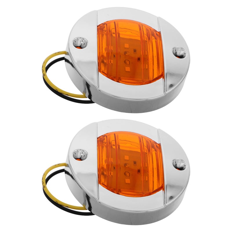 2pcs Truck Side Lights Round Trailer Signal Lights Driving Lights Truck Warning Lights Suitable For Semi Truck Boat Camper - Image 1