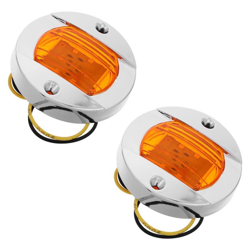 2pcs Truck Side Lights Round Trailer Signal Lights Driving Lights Truck Warning Lights Suitable For Semi Truck Boat Camper - Image 4