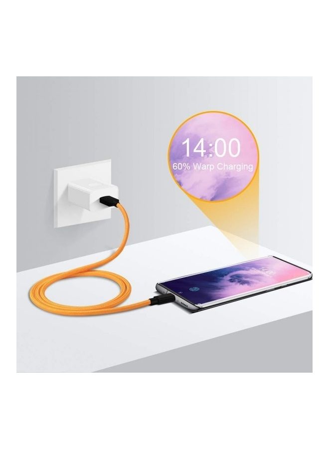 OnePlus Warp Fast Charge Mclaren Type-C Cable Orange/Black - Image 5