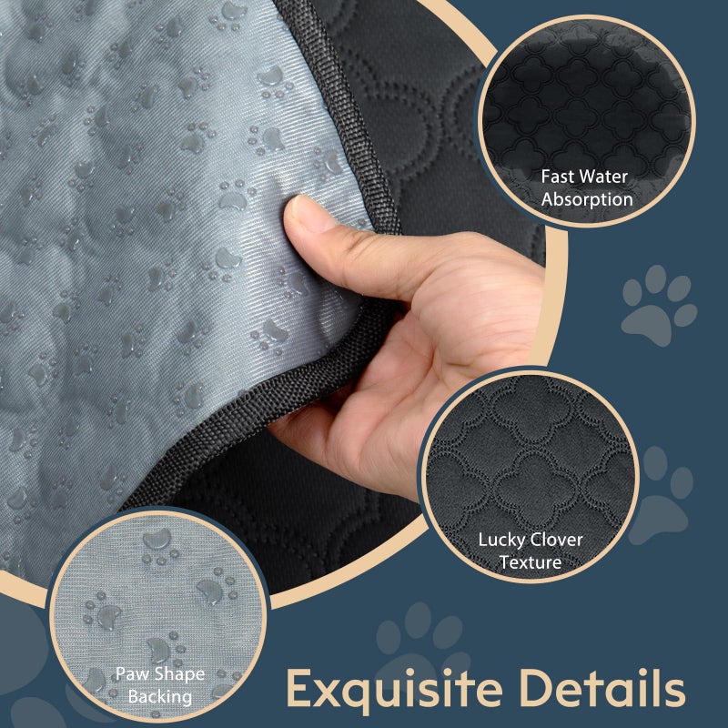 FunFurry Washable Guinea Pig Cage Liner - 4 Pack Reusable Washable Pee Padsï¼ŒWaterproof Guinea Pig Bedding for Small Animal - Rabbit Bunny Hamster Puppy (Dark Grey, 12" X 12" - 4 Pack) - Image 5