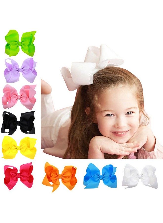 LD DRESS 6" Hair Bows Tiny Boutique Alligator Hairpins Gifts Accessories (Brown)  - Image 5