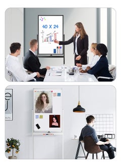 Kidle KidLe Dry Erase Boards Mobile Stand Whiteboard Rolling Whiteboard with Smooth 3-Layer Coated Surface - 360° Rotating Wheels, Sturdy ABS Corners, Ideal for Team  - Image 2