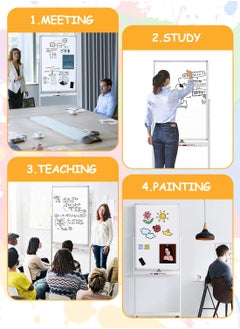 Kidle KidLe Dry Erase Boards Mobile Stand Whiteboard Rolling Whiteboard with Smooth 3-Layer Coated Surface - 360° Rotating Wheels, Sturdy ABS Corners, Ideal for Team  - Image 4