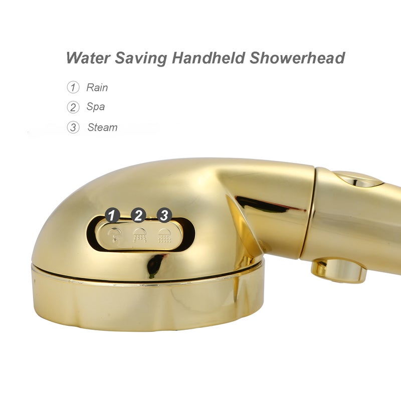 3 Spray Settings Shower Head with ON/Off Pause Switch Water Saving High Pressure Handheld Showerhead G1/2 Adjustable Bathroom Shower Head Bath Handheld Shower Head Replacement - Image 4