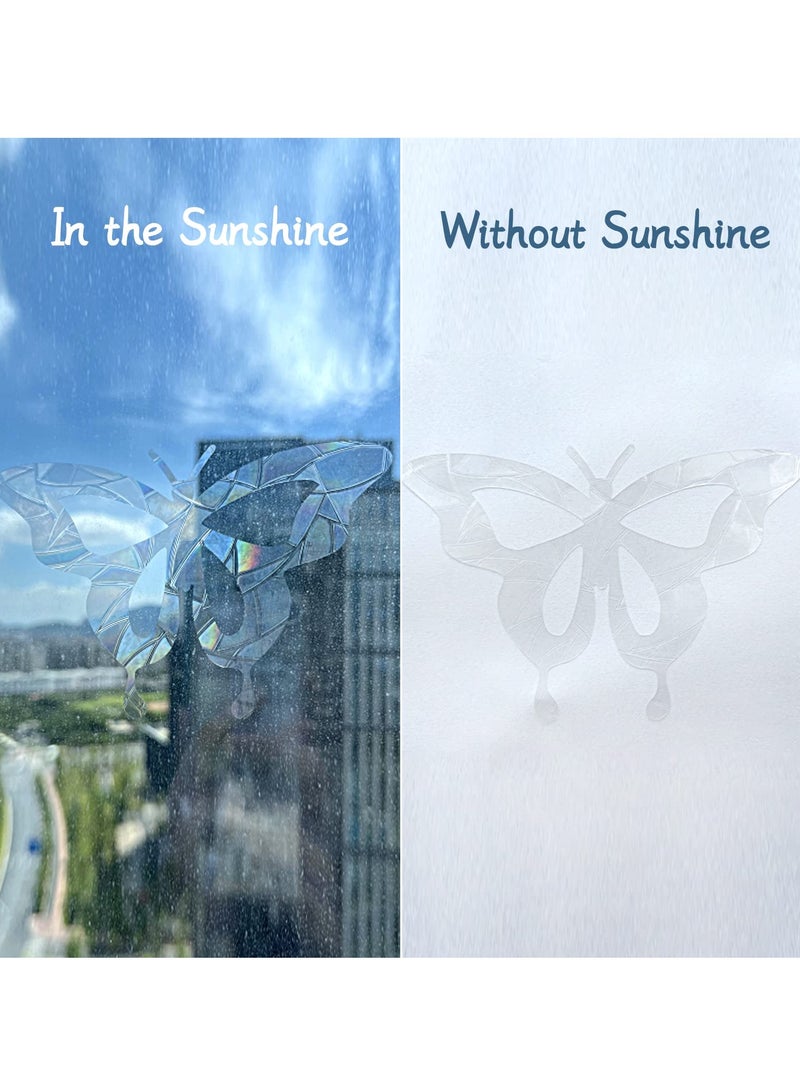 SYOSI 32 Pcs Window Stickers, Rainbow Window Films Colorful Window Stickers for Prevent Bird Strikes Electrostatic Window Stickers Non-adhesive (Butterflies, Mushrooms, Flowers) - Image 4